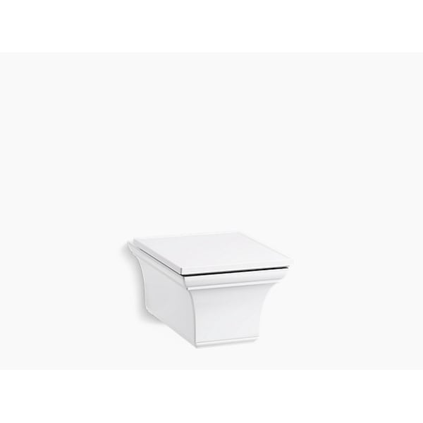Wall-Hung Compact Elongated Dual-Flush Toilet Bowl W/ Slow Close Seat